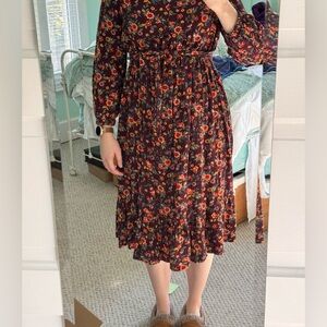 Old Navy burgundy floral maternity dress